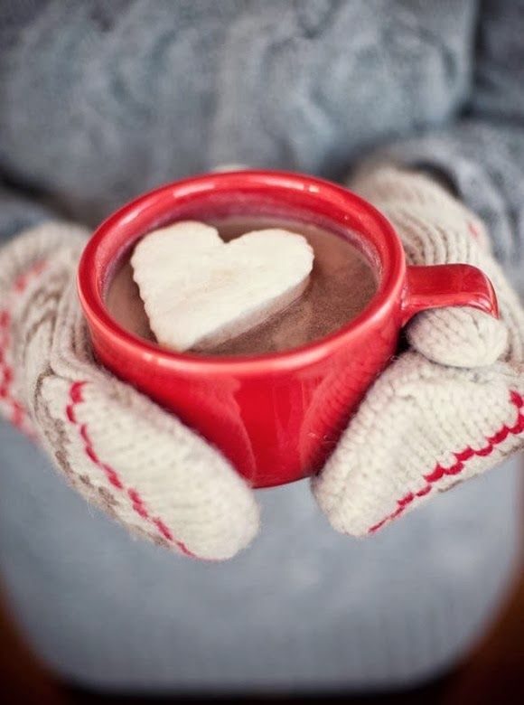 Hot chocolate with heart marshmallow 